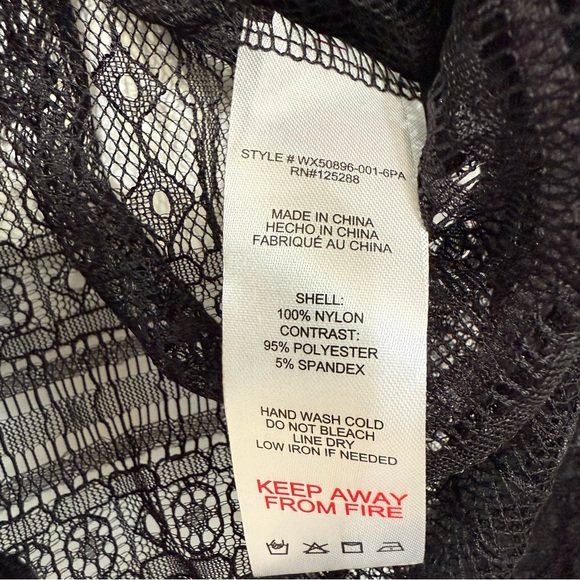 Jason Wu Black Satin Trim Lace Sheer Blouse Top Button Up Front Women's Sz M NWT - Picture 13 of 14